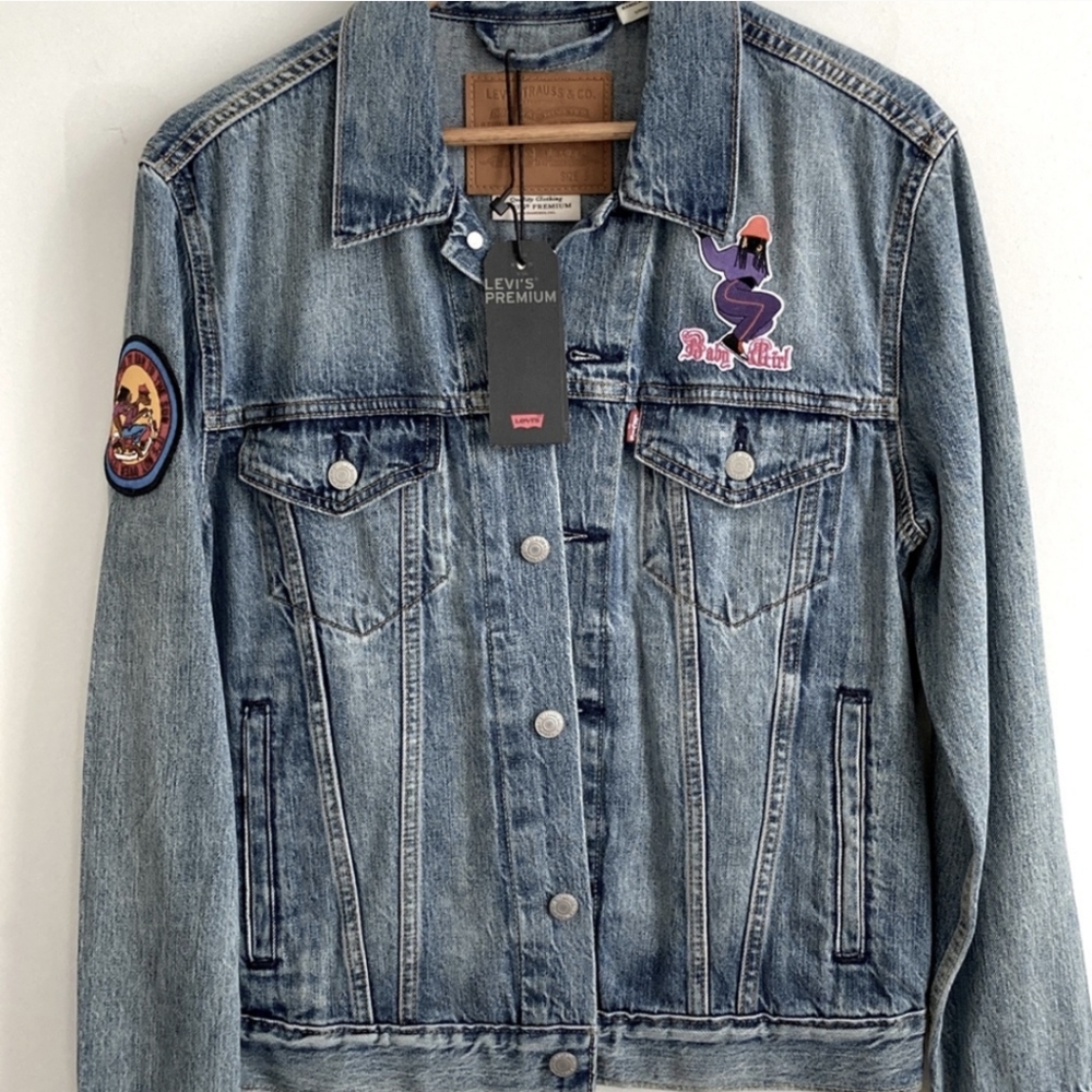 NWT - Levi's Limited Edition Denim Jean Jacket with custom patches